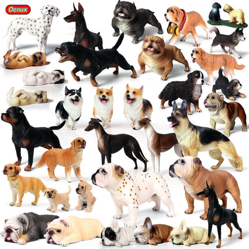 Solid simulated wildlife model of children's bull terrier Doberman Husky Corgi Shiba Inu pet dog toy