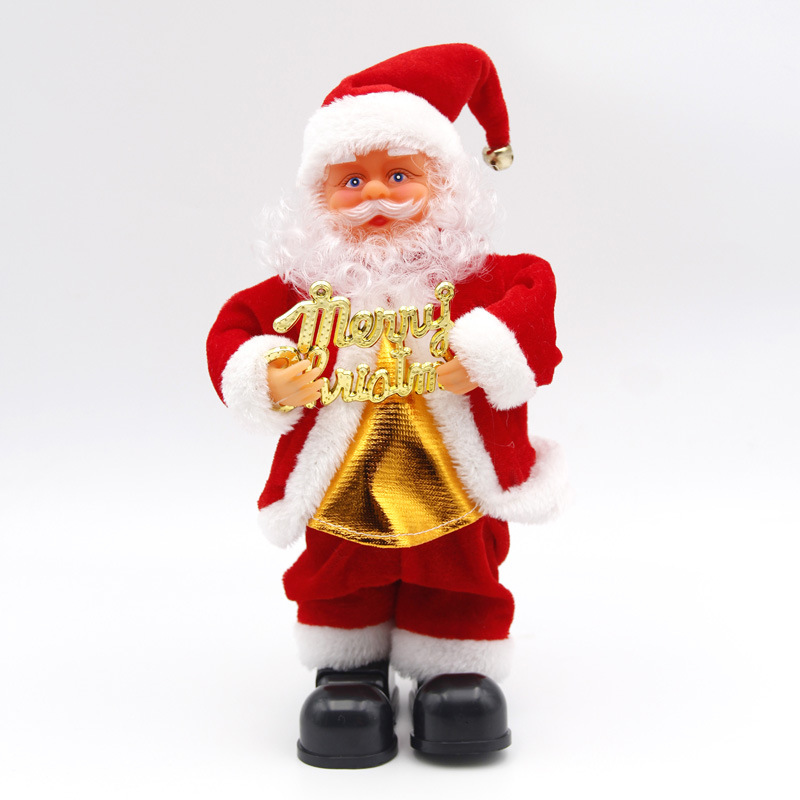 Home & Garden Christmas decorations electric Santa Claus 30CM high five mixed electric dolls children's gifts_voghion.com