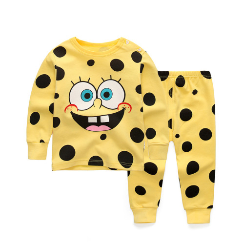 Children's autumn clothes and autumn trousers pure cotton winter thermal underwear set for boys and girls, cotton bottoming shirt, children's pajamas set