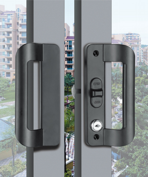 Puerta corredera directa de fábrica cerradura de la manija de la puerta colgante con manija Puerta de marco de aluminio Puerta doble puerta corredera cerradura de gancho cerradura