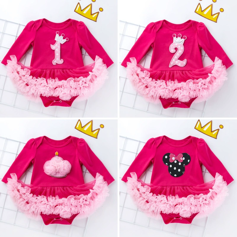 Children's long-sleeve, girl's skirt, dress, gaiters, set, for import, tulle