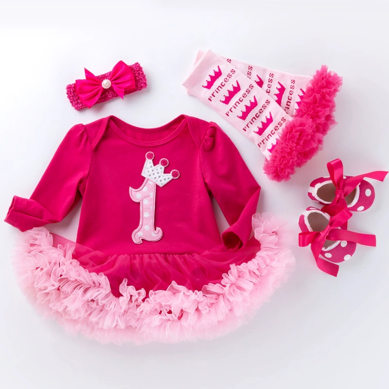 Children's long-sleeve, girl's skirt, dress, gaiters, set, for import, tulle