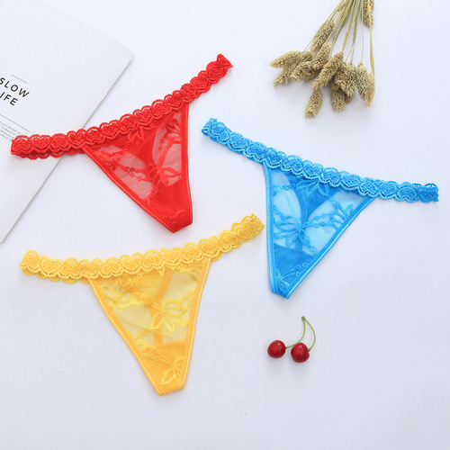 Factory direct sales European and American hip-revealing low-waisted sexy women's T-pants women's T-pants sexy love underwear 8811B