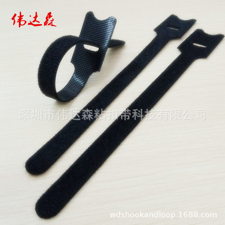 跨境专供猫头尼龙魔术贴扎带强力自粘机房线理线带可印LOGO