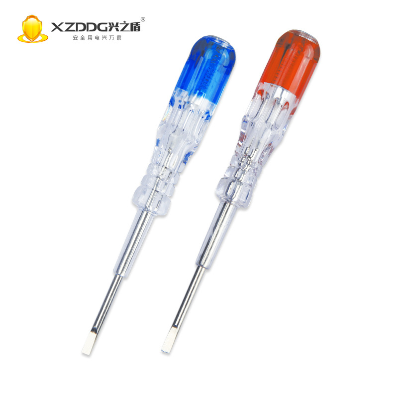 厂家批发 XZD-6122 透明一字试电笔螺丝刀 电工测电笔 家用验电笔