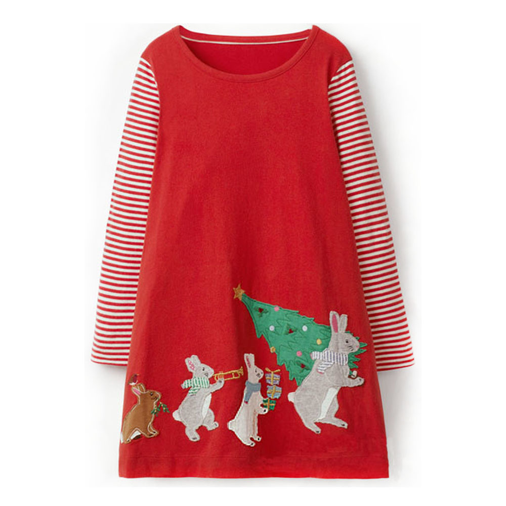 Navidad punto niñas vestido europeo y americano niños de manga larga vestido otoño niños manga larga falda distribución