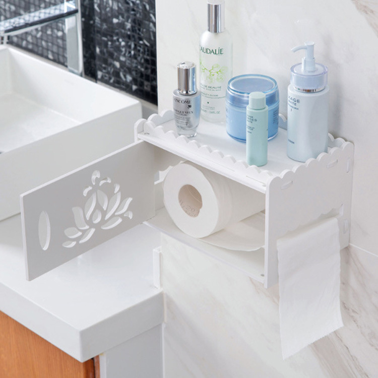 Placa de plástico de madera sanitaria caja de papel higiénico sin perforar titular de tejido higiénico caja de papel higiénico caja de almacenamiento de rack caja de pañuelos