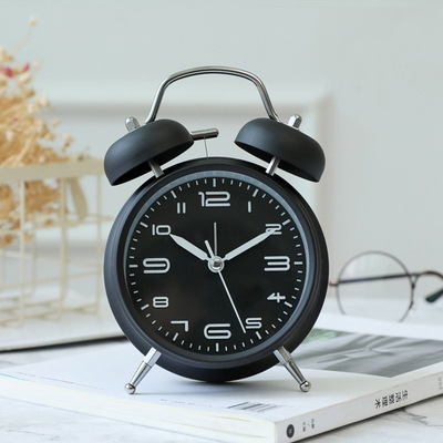 Reloj despertador creativo de cabecera silencioso y simple del dormitorio con luces nocturnas