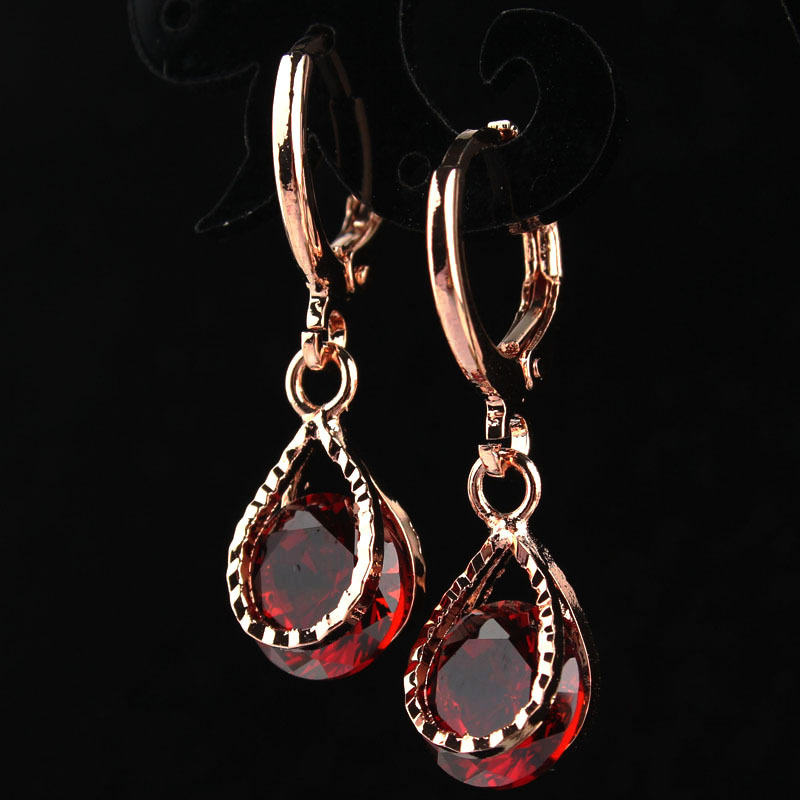 fashionable small design sophisticated earrings drop-shaped with…