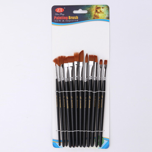 12 pieces of short-stem copper tube nylon brushes, various shape combination watercolor pen set, gouache
