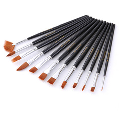 12 pieces of short-stem copper tube nylon brushes, various shape combination watercolor pen set, gouache