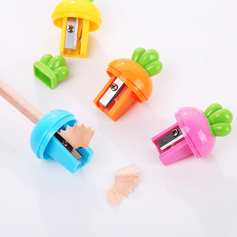 Papelería creativa estudiante dibujos animados lindo rábano sacapuntas pequeño regalo de los niños