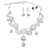 Fashionable jewelry for bride, necklace and earrings from pearl, set, accessory