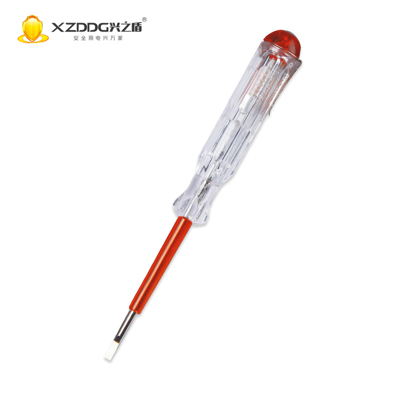 厂家批发测电笔一字螺丝刀接触式带夹测电笔电工电笔家用试电笔