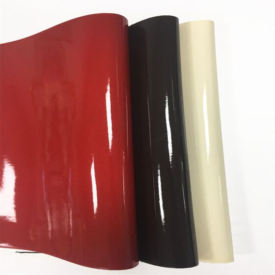 Shopkeeper recommends mirror PU leather colored light glue wool bottom leather handbag luggage shoe box sofa fabric wholesale