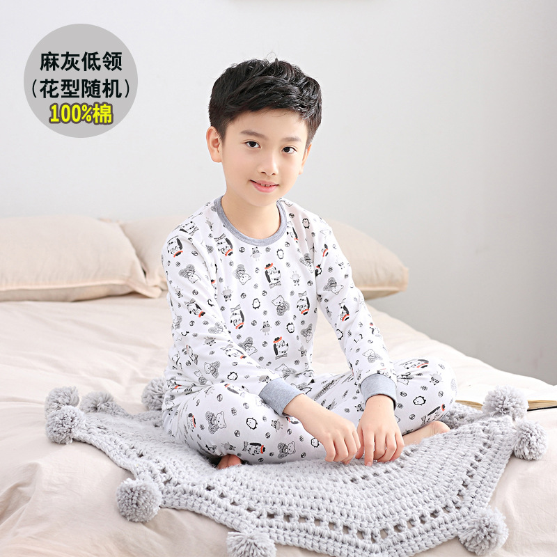 Conjunto de ropa interior para Niños y Niñas Ropa de otoño pantalones largos conjunto de ropa interior para niños pijamas de algodón para niños