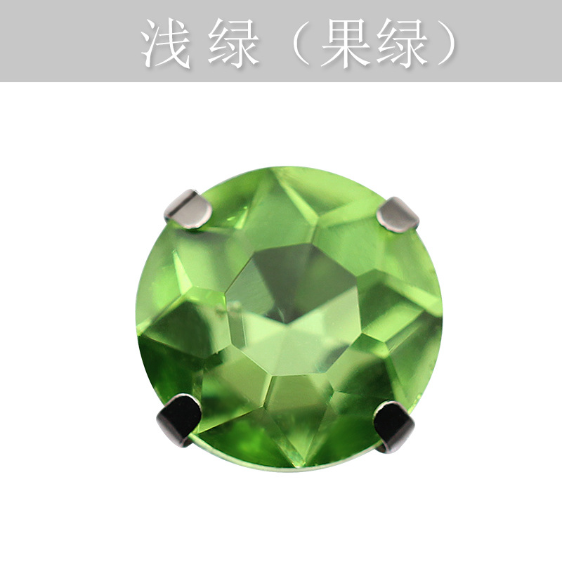 Diamante de gema de cuatro esquinas, diamante de garra de cristal, grueso con soporte inferior, diamante de imitación cosido a mano, vestido de cena, accesorios de decoración, diamante de garra