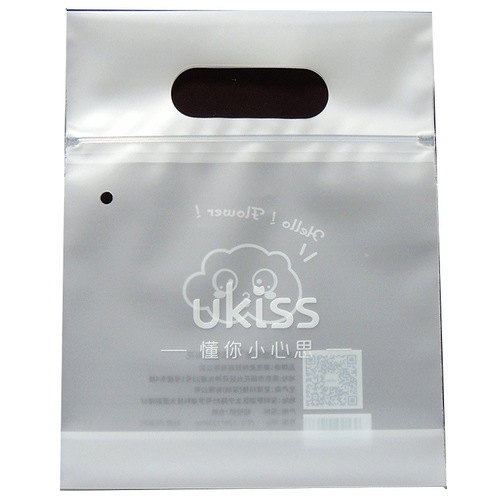 CPE Sanding Double-Sided Translucent Self-Standing Hand-Held Fashion Toy Self-Sealing Hand-Held Plastic Bag