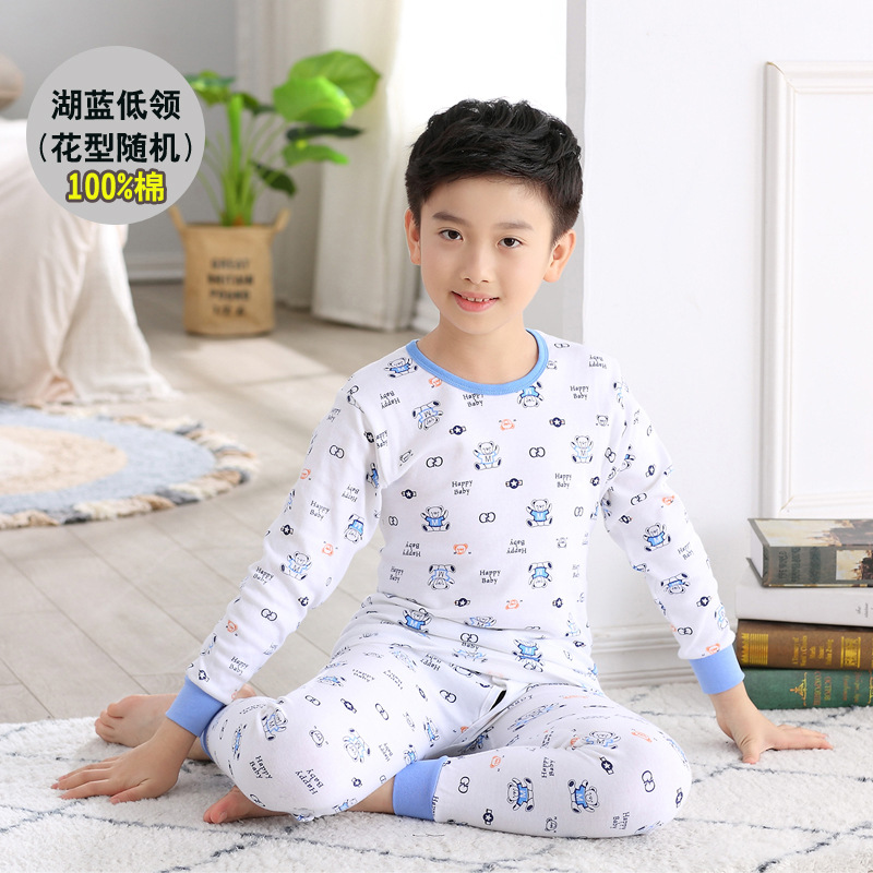 Conjunto de ropa interior para Niños y Niñas Ropa de otoño pantalones largos conjunto de ropa interior para niños pijamas de algodón para niños