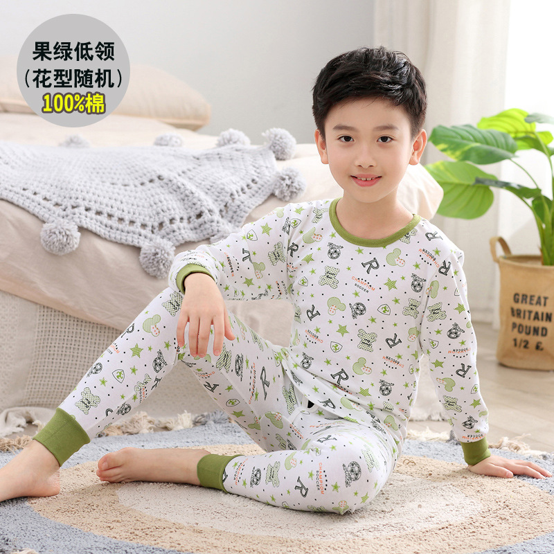 Conjunto de ropa interior para Niños y Niñas Ropa de otoño pantalones largos conjunto de ropa interior para niños pijamas de algodón para niños