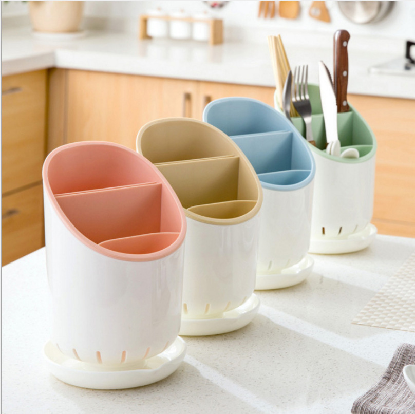 Chopsticks Cage Storage Rack Multifunctional Kitchen Tableware Storage Rack Chopsticks Tube Plastic Drain Chopsticks Rack Spoon