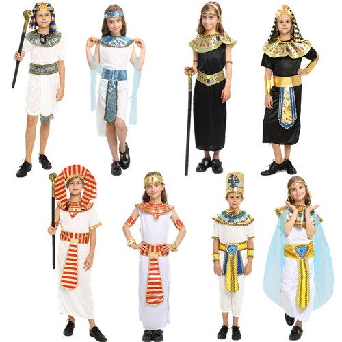 Halloween children's boy heroic Egyptian little warrior costume small Pharaoh prince cosplay costume party dress