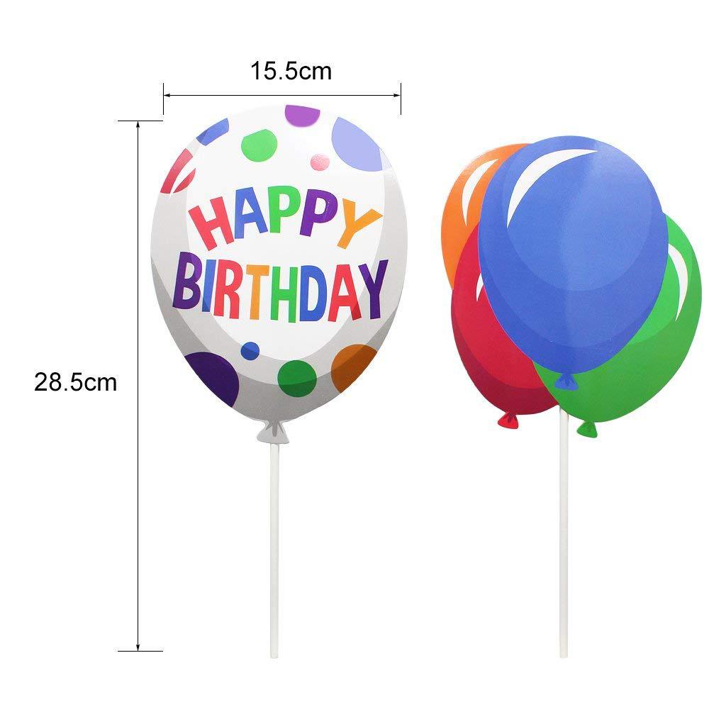 Feliz cumpleaños globo pastel vela foto cabina transfronteriza Conjunto de 18 piezas de accesorios de la foto de la torta de cumpleaños image 6