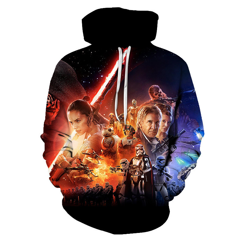 2024 Factory Wholesale Star Wars Jedi 3D Print Sweatshirt Sweatshirt Hooded Jacket Sweatshirt