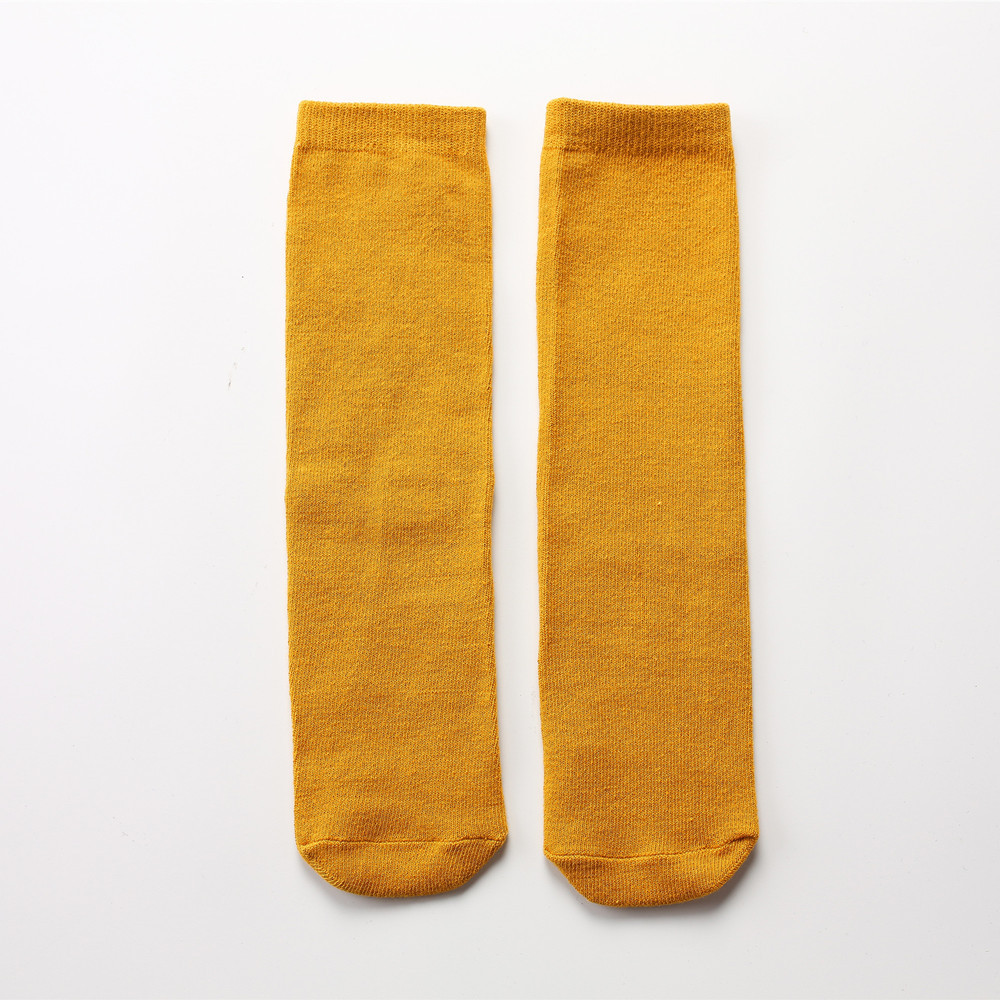 Calcetines de la pila de las mujeres calcetines del padre-hijo del estilo de muy buen gusto brillante del mediados de-becerro del color sólido calcetines del algodón de la moda del todo-fósforo del estilo japonés para los adultos y los niños