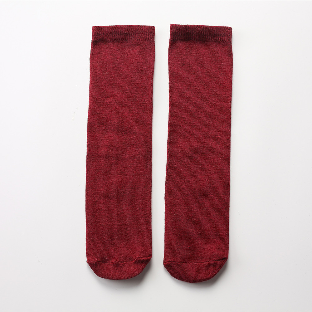 Calcetines de la pila de las mujeres calcetines del padre-hijo del estilo de muy buen gusto brillante del mediados de-becerro del color sólido calcetines del algodón de la moda del todo-fósforo del estilo japonés para los adultos y los niños