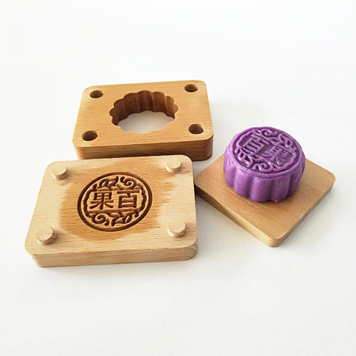 Jinqiaokai wooden double-layer mooncake mold various baking and pastry utensils DIY baking tools