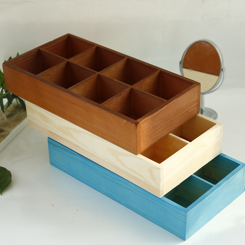Multi-Compartment Storage Box, Solid Wood Grid Organizer, Cosmetics Compartment Storage Box, Multi-Compartment Storage Box, Wooden Storage Box Multi-Compartment Storage Box, Solid Wood Grid Organizer, Cosmetics Compartment Storage Box, Multi-Compartment Storage Box, Wooden Storage Box
