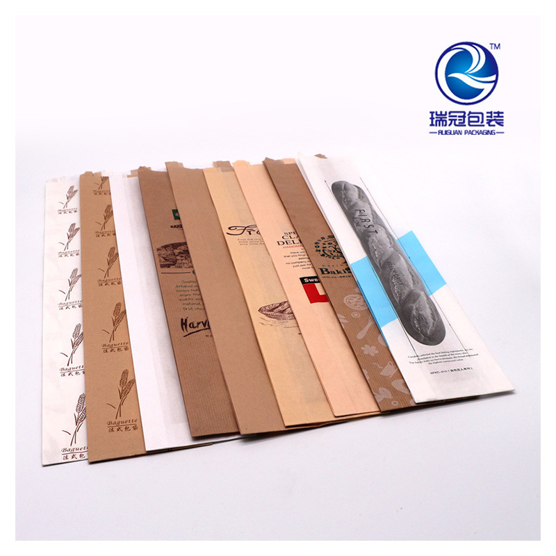 牛皮纸长款法棍面包纸袋淋膜复合开窗袋子烘焙食品包装袋工厂