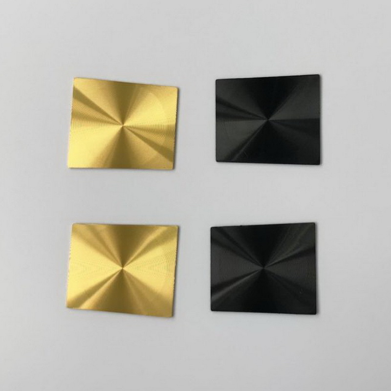 供应铝合金氧化金色CD纹标牌纹路清楚背面粘胶