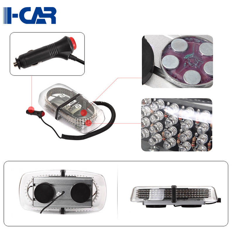 Luz estroboscópica LED ámbar para techo de coche mini barra corta de advertencia rotatoria 240LED