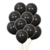 10 installed black latex balls