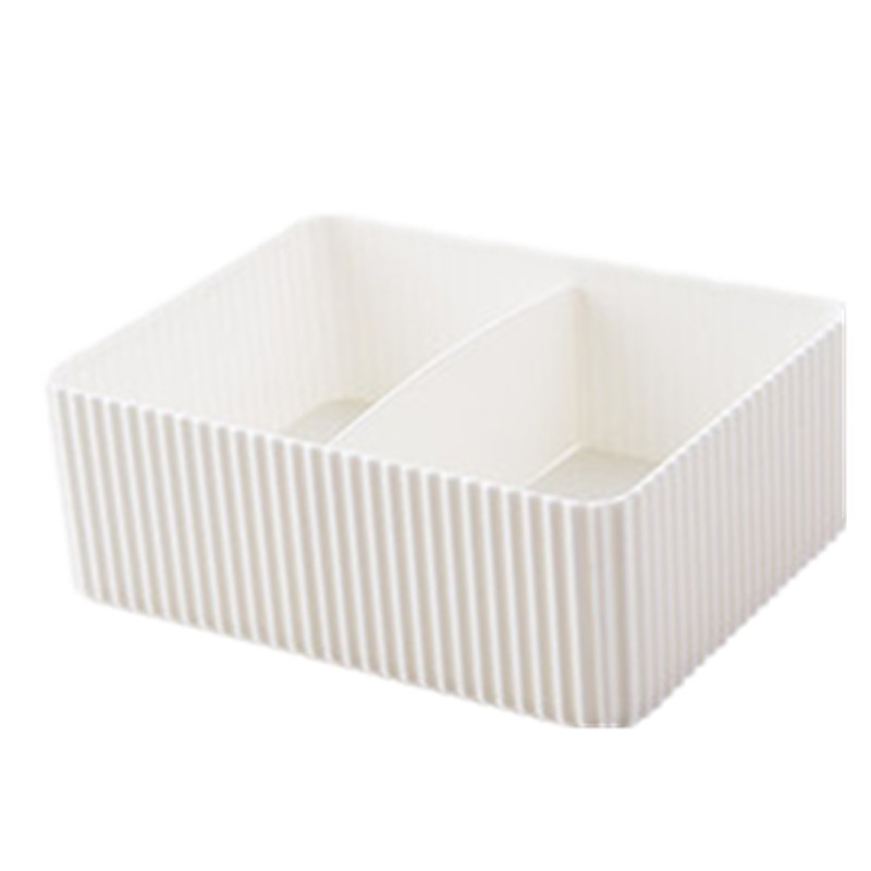 Rectangular Plastic Partition Storage Box, PP, Divided Organizer — Large 20×13×6.5 cm & Medium 16×11.5×5.5 cm