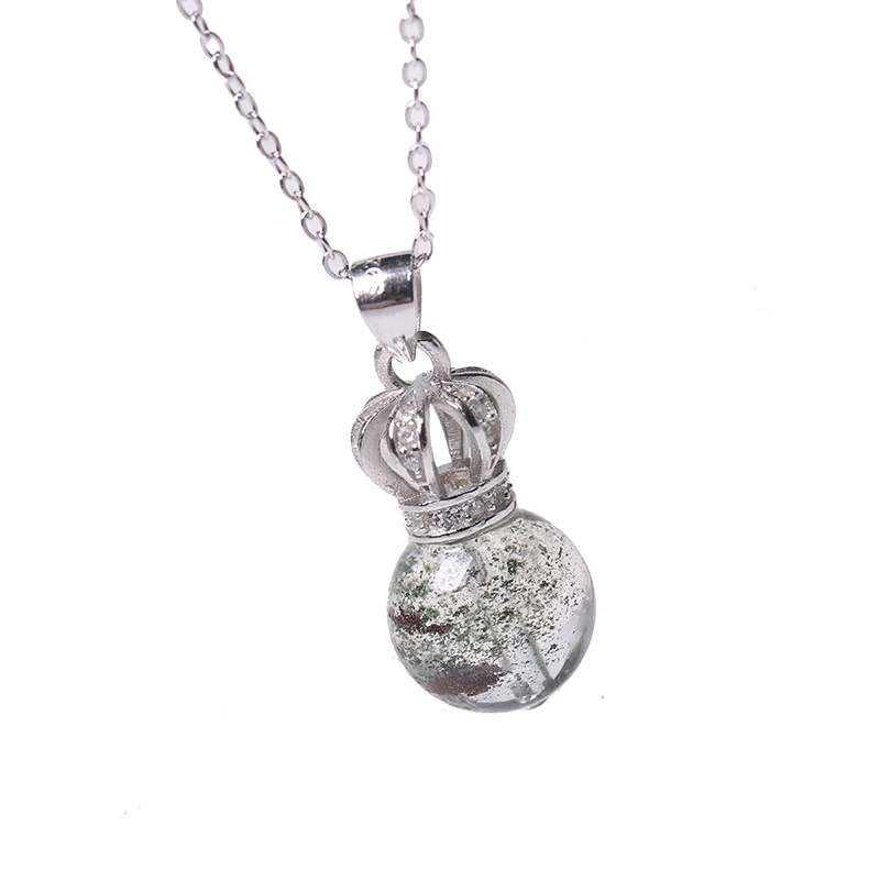 Organic crystal pendant, silver 925 sample, 10mm