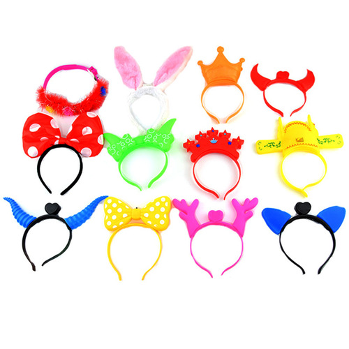 Hairpins Horned Rabbit Ears Headbands Cat Ears Children's Christmas Luminous Hairband Toys Ground Push Drainage Small Gifts