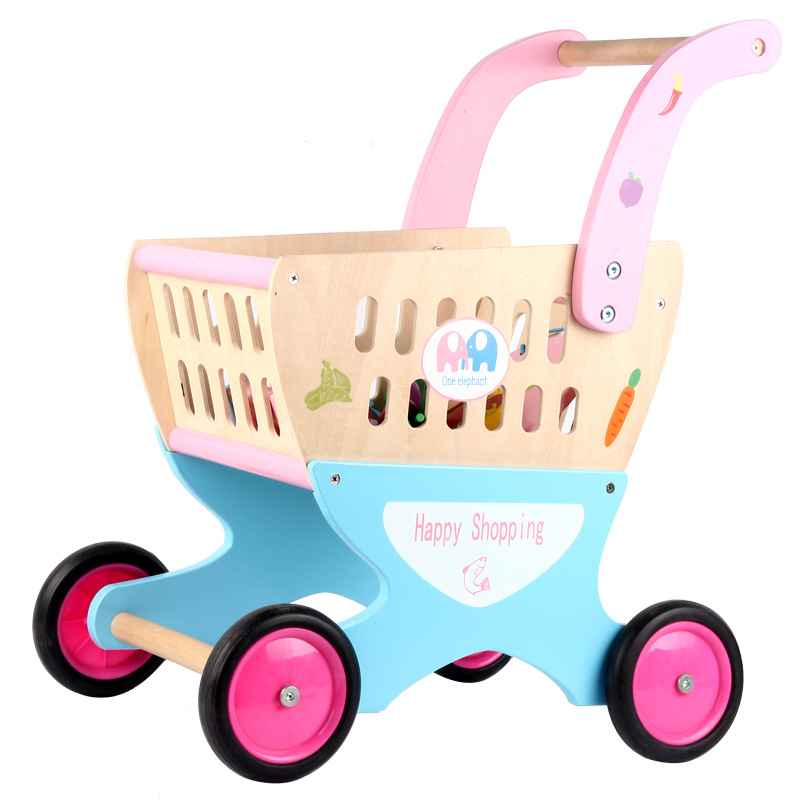 Niños y niñas jugar casa carrito de compras juguete gran simulación supermercado carro bebé traje carrito de compras