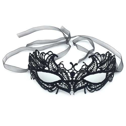 Prom mask half face Halloween props for children black princess stereotyped sexy lace eye mask for female adults