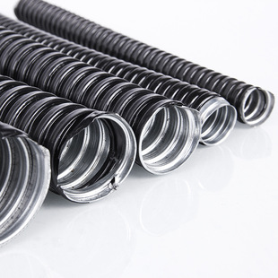 Black Flame Retardant Plastic-coated Metal Hose Waterproof Insulation Threading Snakeskin Pipe Wire and Cable Protection Sleeve Corrugated Pipe