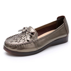 Cowhide Mother's Shoes, Flat Water Diamond Single Shoes, Genuine Leather Women's Shoes, Multiple Color Options, Comfortable and Soft, Style 1856