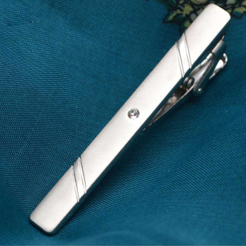 Men's formal silver tie clip laser laser LOGO simple business tie clip professional security tie clip batch