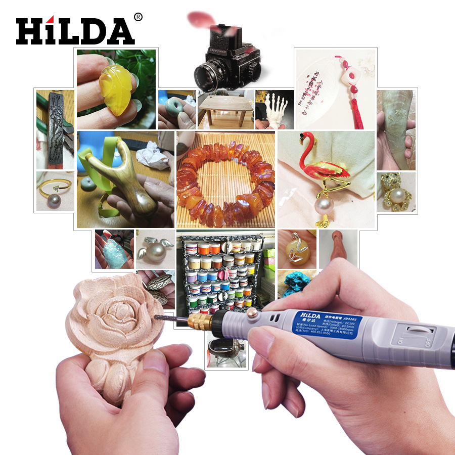 Hilda hogar pequeña máquina de pulir de mano mini eléctrica Jade pulido grabado pluma herramienta de talla de madera Accesorios