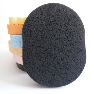 Bamboo charcoal seaweed face washing fine hole cleansing makeup remover bamboo carbon powder puff factory LOGO
