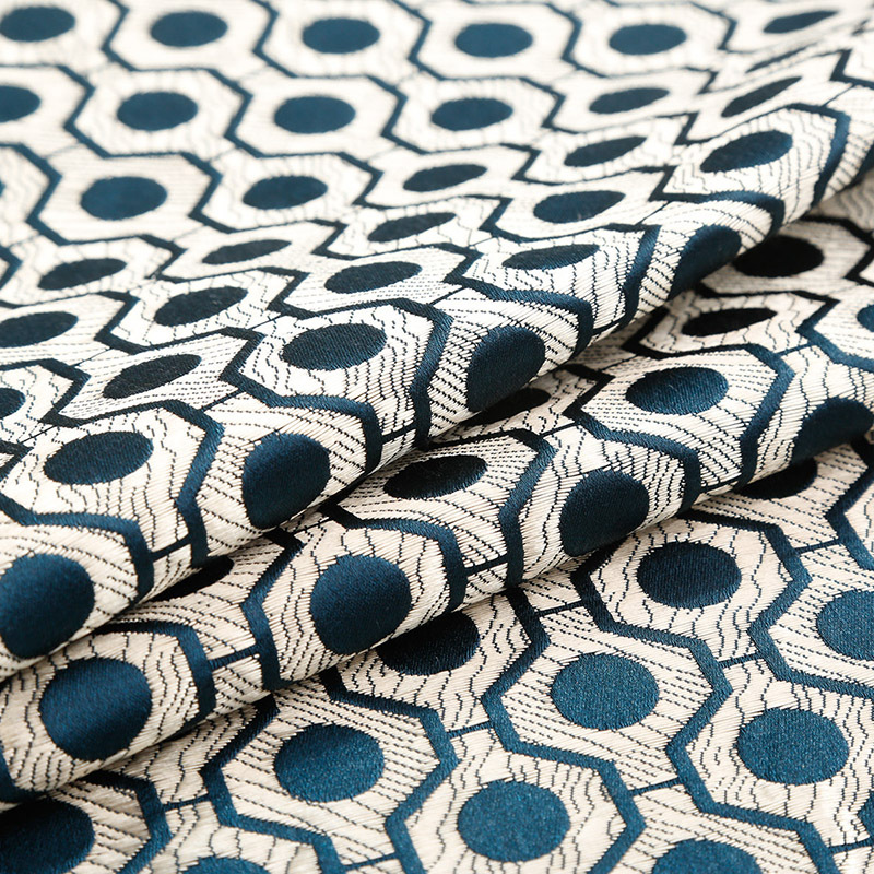 提花面料高精密100%涤 格子布小肌理布窗帘拼接 软装抱枕靠垫面料