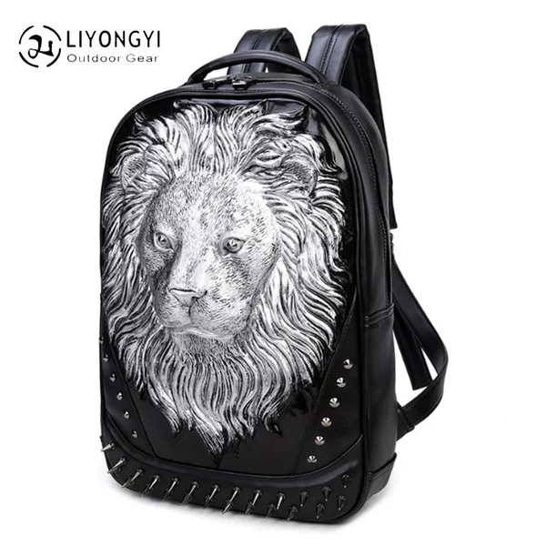 A generation of pu leather bag multifunctional student backpack 3d three-dimensional schoolbag computer travel backpack