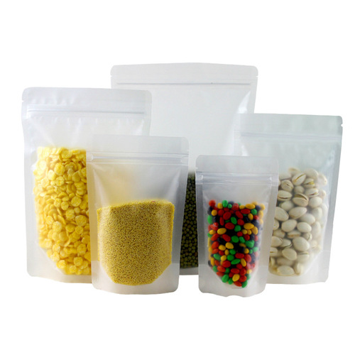 Frosted self-standing ziplock bag thickened transparent packaging bag wholesale dried fruit flower tea food plastic packaging bag sealing bag