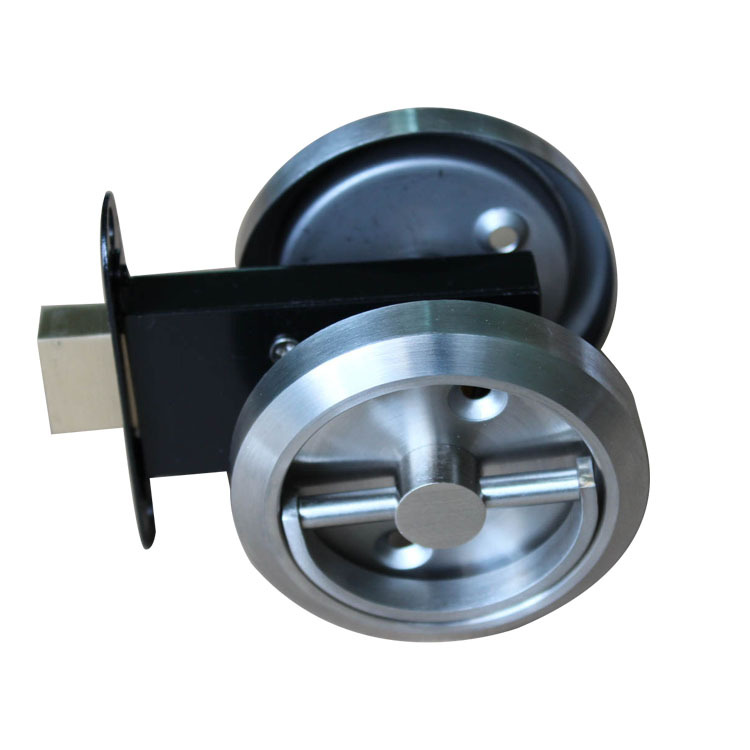 Acero inoxidable 304 canal tire anillo bloqueo Baño de doble cara cerradura fuego cerradura pasillo invisible manija puerta cerradura